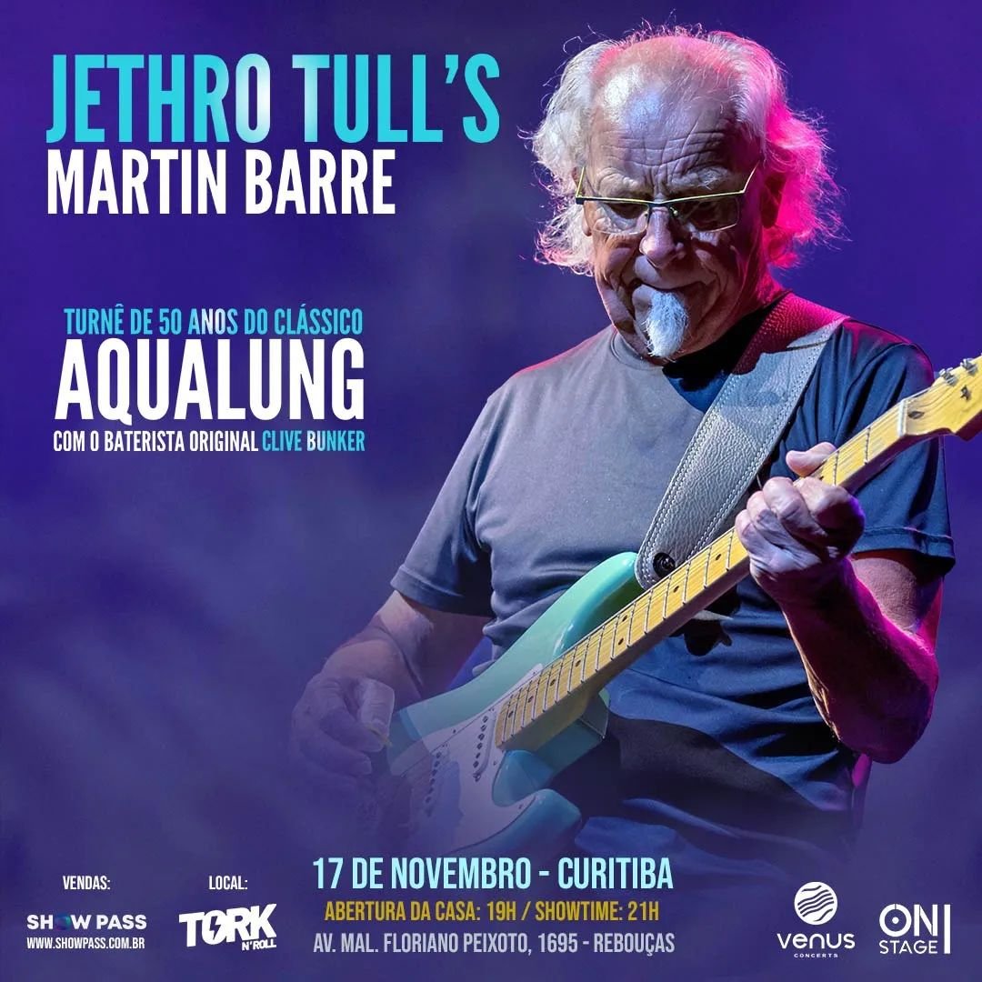 Martin Barre inclui Curitiba na tour pelo Brasil em novembro ingressos