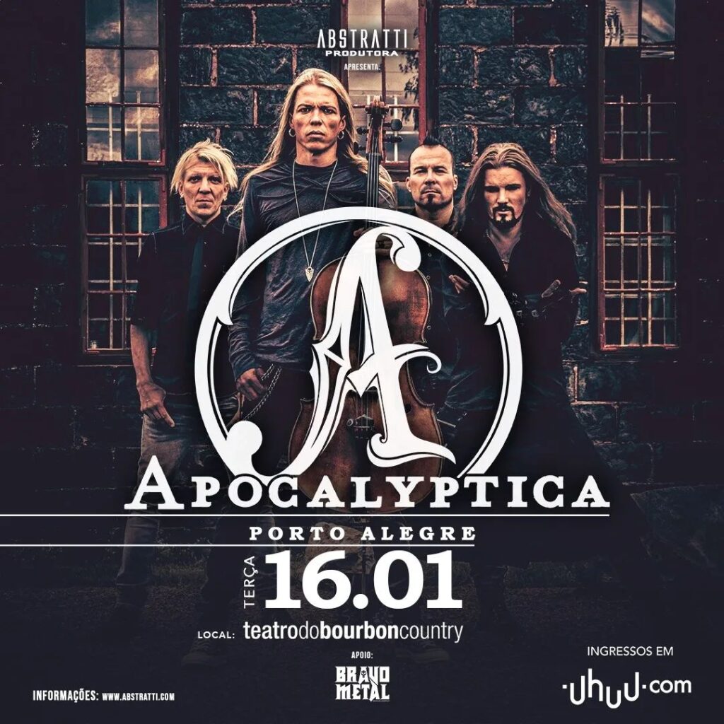 Apocalyptica celebra 20 anos de Plays Metallica by Four Cellos em show  especial, no próximo domingo, em São Paulo